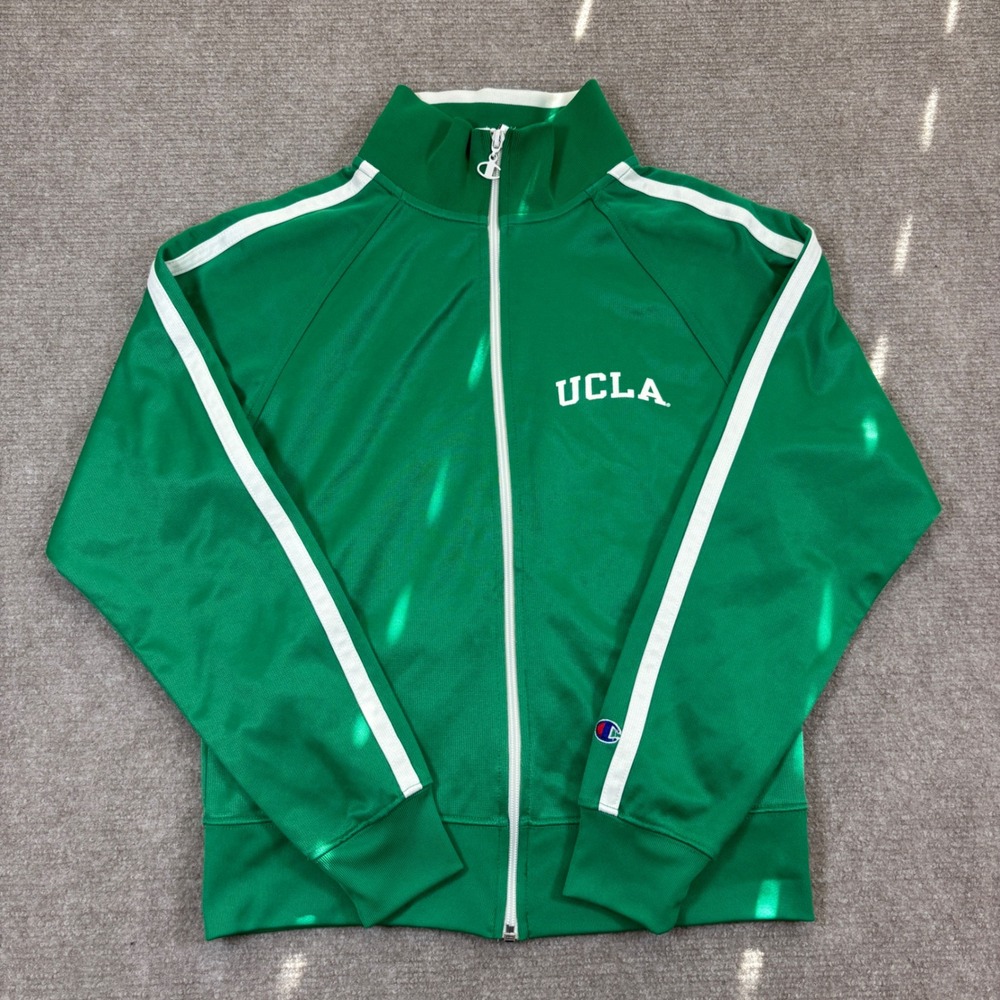 Champion Fieldhouse Green Full Zip UCLA Track Jacket Women's Size Small EUC